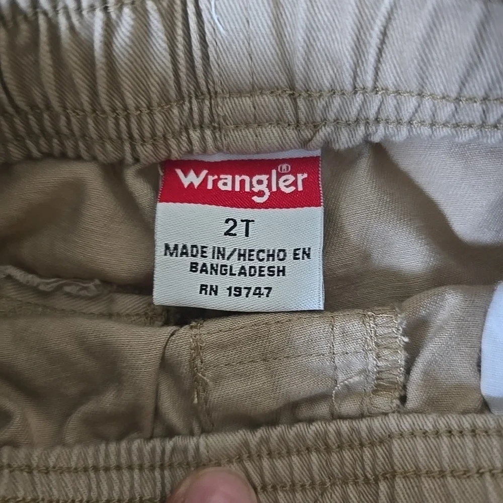 Wrangler Shirt And Jogger Boys 2T Chambray Shirt‎ Khaki Jogger Casual Outdoors